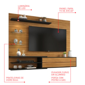 Painel para Tv até 60 Polegadas Off White e Freijó NT1115 Notável Móveis