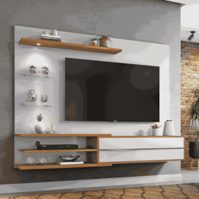 Painel para Tv até 60 Polegadas Off White e Freijó NT1115 Notável Móveis