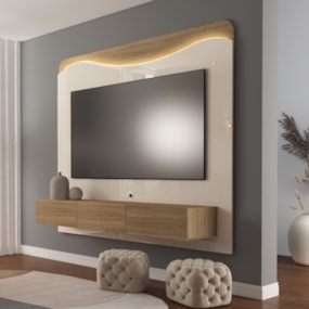 Painel Para Tv Até 75" Lumiere Carvalho/Off White Artely