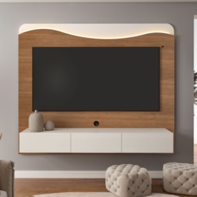 Painel Para Tv Até 75" Lumiere Cinamomo/Off White Artely 