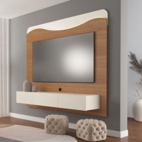 Painel Para Tv Até 75" Lumiere Cinamomo/Off White Artely 