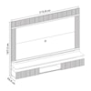 Painel Para Tv Até 75'' NT1370 100% MDF Off White/Freijó Notável Móveis