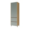 Paneleiro 2 Portas 2 Gavetas 70cm 100% MDF Rainha Nature/Verde Nesher
