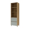 Paneleiro 2 Portas 2 Gavetas 70cm 100% MDF Rainha Nature/Verde Nesher