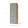 Paneleiro 2 Portas 2 Gavetas Marquesa 70 Cm Nature/verde Nesher