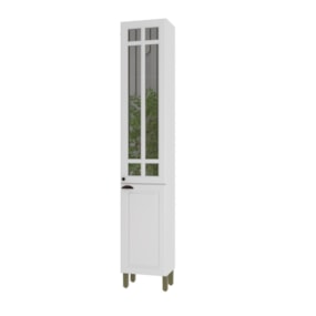 Paneleiro 2 Portas com Vidro Reflecta Firenze Branco Indekes