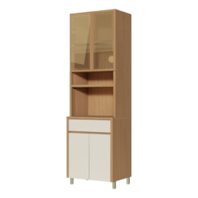 Paneleiro 4 Portas 1 Gaveta Condessa  100% MDF Carvalho/Greige Nesher