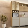Paneleiro 4 Portas 1 Gaveta Condessa  100% MDF Carvalho/Greige Nesher