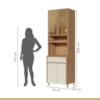 Paneleiro 4 Portas 1 Gaveta Condessa  100% MDF Carvalho/Greige Nesher