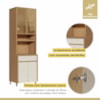 Paneleiro 4 Portas 1 Gaveta Condessa  100% MDF Carvalho/Greige Nesher