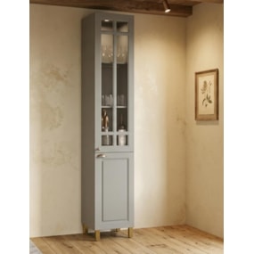 Paneleiro Simples de 0,40 cm 100% MDF Titânio Fosco Amoudi
