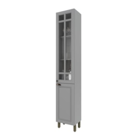 Paneleiro Simples de 0,40 cm 100% MDF Titânio Fosco Amoudi