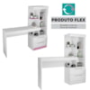 Penteadeira com Espelho 2 Gavetas Branco/Rosa Flex Amoudi Móveis 