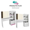 Penteadeira com Espelho Branco/Rosa Flex Amoudi Móveis