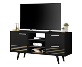 Rack Aparador para TV até 50 polegadas NT1135 Preto Amoudi Móveis Rack Aparador para TV até 50 polegadas NT1135 Preto Amoudi Móveis