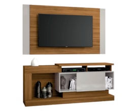 Rack com Painel para Tv até 55 Polegadas Freijó Trend e Off White NT1065 Notável Móveis Rack com Painel para Tv até 55 Polegadas Freijó Trend e Off White NT1065 Notável Móveis