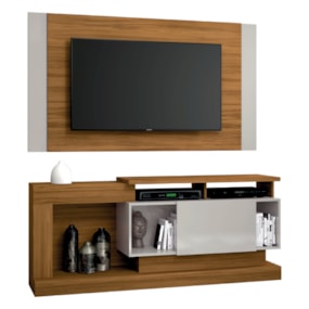 Rack com Painel para Tv até 55 Polegadas Freijó Trend e Off White NT1065 Notável Móveis Rack com Painel para Tv até 55 Polegadas Freijó Trend e Off White NT1065 Notável Móveis