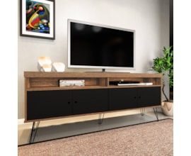 Rack Liberty para TV até 60 polegadas 1,60m Rústico/ Preto Artely Rack Liberty para TV até 60 polegadas 1,60m Rústico/ Preto Artely