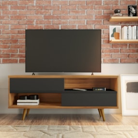 Rack para Sala TV até 50" NT1180 Freijó/ Preto Tx Notável Móveis Rack para Sala TV até 50" NT1180 Freijó/ Preto Tx Notável Móveis