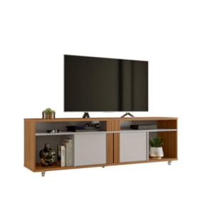 Rack para Sala TV até 70" NT1290 Freijó Trend com Off White Tx Notável Móveis Rack para Sala TV até 70" NT1290 Freijó Trend com Off White Tx Notável Móveis