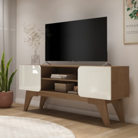 Rack Para Tv Até 65" Duetto Cinamomo/Off White Artely 