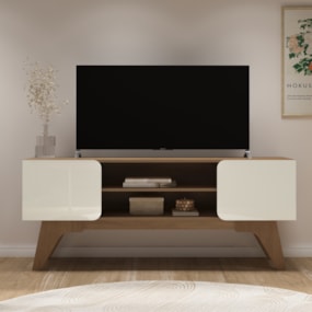 Rack Para Tv Até 65" Duetto Cinamomo/Off White Artely 