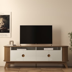 Rack para Tv Até 75" Vivaldi Cinamomo/Off White Artely 