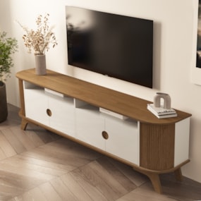 Rack para Tv Até 75" Vivaldi Cinamomo/Off White Artely 