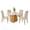 Sala de Jantar Agata 1,30 Com 4 Cadeiras Paola Nature/Off White/Nude Cimol Móveis