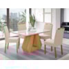 Sala de Jantar Agata 1,30 Com 4 Cadeiras Paola Nature/Off White/Nude Cimol Móveis