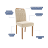 Sala de Jantar Agata 1,30 Com 4 Cadeiras Paola Nature/Off White/Nude Cimol Móveis