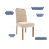 Sala de Jantar Com Mesa Oval 2,10m Valentina e 6 Cadeiras Paola Cinamomo/Off White/Madeira/Nude Cimol Móveis