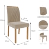 Sala de Jantar Helena 2,10 Com 8 Cadeiras Juliana Nature/Off White/Madeira/Nude Cimol