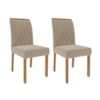 Sala de Jantar Helena 2,10 Com 8 Cadeiras Juliana Nature/Off White/Madeira/Nude Cimol