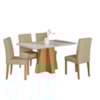 Sala de Jantar Patricia/Maite 1,30 Com 4 Cadeiras Nature/Off White/Gengibre Cimol