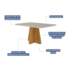 Sala de Jantar Patricia/Maite 1,30 Com 4 Cadeiras Nature/Off White/Gengibre Cimol