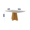 Sala de Jantar Patricia/Maite 1,30 Com 4 Cadeiras Nature/Off White/Gengibre Cimol