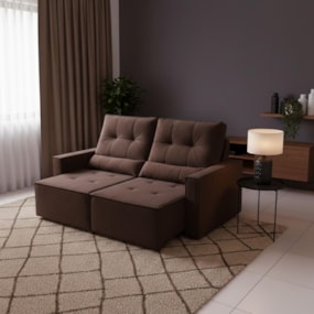 Sofá Retratil 2 Lugares 160m Luxemburgo Marrom