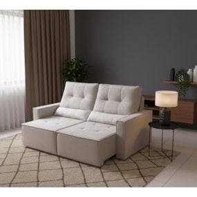 Sofá Retratil 2 Lugares 160m Luxemburgo Prata 