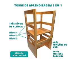 Torre de Aprendizagem Montessori 3 em 1 Amoudi Móveis